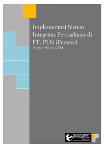 Implementasi Sistem Integritas Perusahaan di PT