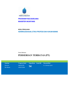 perseroan terbatas (pt) - Universitas Mercu Buana