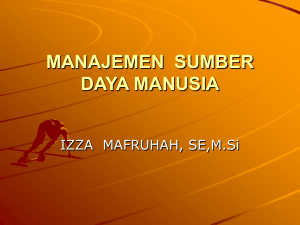 MANAJEMEN SUMBER DAYA MANUSIA