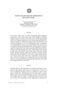sains islam dalam diskursus filsafat ilmu