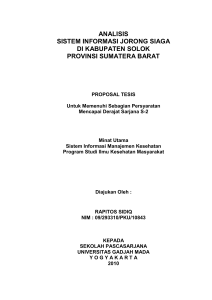 ANALISIS SISTEM INFORMASI JORONG SIAGA DI KABUPATEN