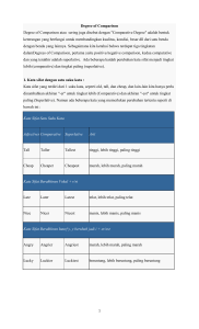 Degree of Comparison Degree of Comparison atau sering juga