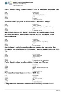 Fisika dan teknologi semikonduktor / oleh S