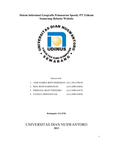 Sistem Informasi Geografis Pemasaran Speedy PT.Telkom