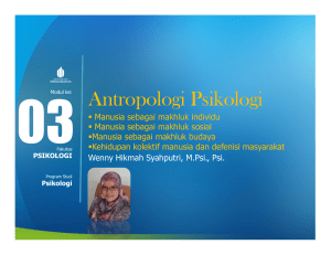 Antropologi Psikologi - Universitas Mercu Buana