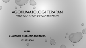 Agoklimatologi terapan hubungan angin dengan pertanian