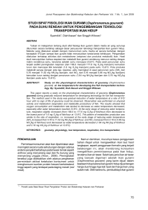 STUDI SIFAT FISIOLOGI IKAN GURAMI (Osphronemus gourami