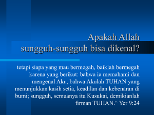 Bab 2 Apakah Allah bisa sungguh-sungguh dikenal