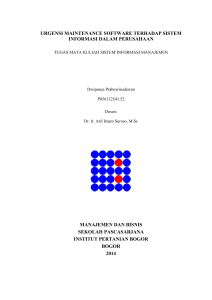 Urgensi Maintenance - Dwipanca Prabuwisudawan