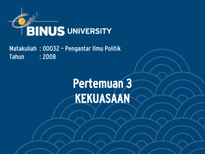 Distribusi kekuasaan - Binus Repository