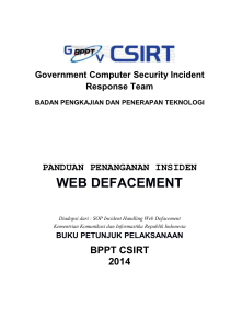 web defacement - CSIRT BPPT - Badan Pengkajian dan Penerapan