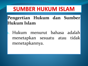 SUMBER HUKUM ISLAM