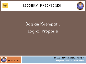 Pertemuan Ke-2 (Logika Proposisi)