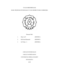 TUGAS MIKROBIOLOGI HASIL PRODUKSI PETERNAKAN YANG