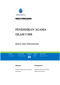Demokrasi dan Islam - Universitas Mercu Buana