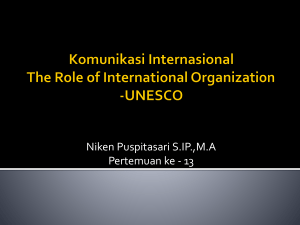 Komunikasi Internasional The Role of International Organization