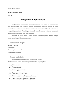 tugas matin Integral dan Aplikasinya