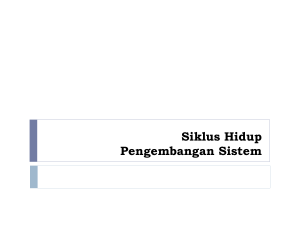 Siklus Hidup Pengembangan Sistem