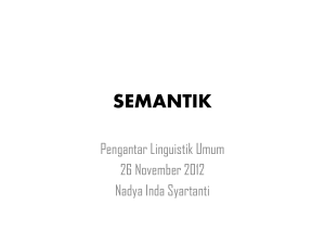 APAKAH Semantik ITU? SEMANTIK