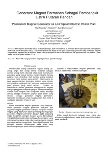 Generator Magnet Permanen Sebagai Pembangkit Listrik Putaran