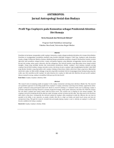 ANTHROPOS: Jurnal Antropologi Sosial dan Budaya