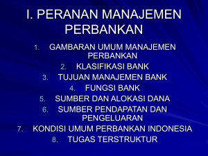 i. peranan manajemen perbankan