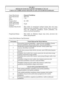 Ekonomi Pendidikan - Silabus Online IAIN Antasari Banjarmasin