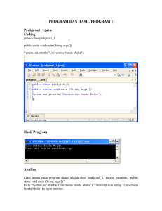 program dan hasil program 1