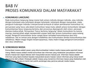 BAB IV PROSES KOMUNIKASI DALAM MASYARAKAT