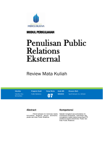 Modul Penulisan Media PR Eksternal