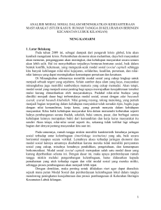 analisis modal sosial dalam meningkatkan kesejahteraan masyarakat