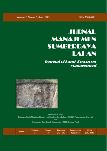 Jurnal Manajemen Sumberdaya Lahan - Journal of
