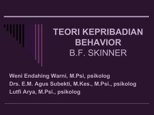 teori kepribadian behavior bf skinner