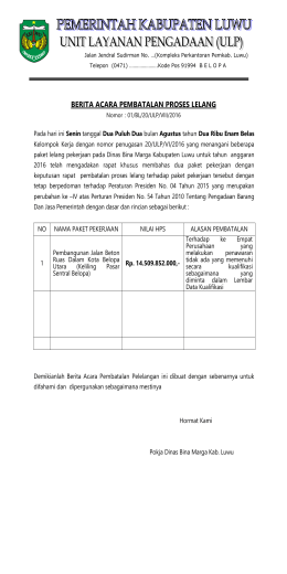 Format surat permohonan user id ppk, panitia dan pejabat 