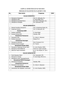 JADWAL SEMESTER GENAP 2013/2014 PROGRAM MAGISTER