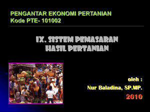 pendekatan dalam pemasaran hasil pertanian dan fungsi