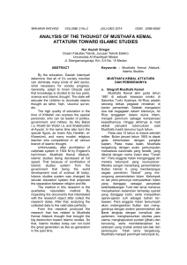 analysis of the thouhgt of musthafa kemal attaturk toward islamic