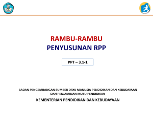 Rambu-Rambu Penyusunan RPP Tematik