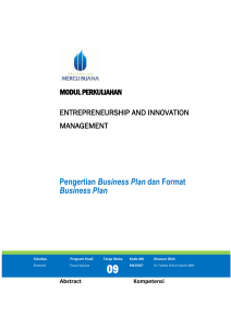 proses business plan - Universitas Mercu Buana