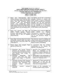 tata tertib / rules of conduct rapat umum pemegang saham tahunan