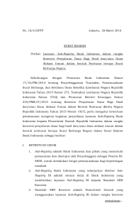 Layanan Sub-Registry Bank Indonesia dalam rangka Konversi Penyal