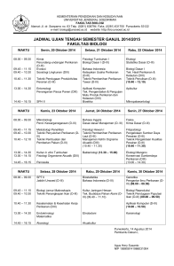 JADWAL UJIAN TENGAH SEMESTER GANJIL 2014/2015