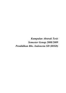 Pendidikan Bahasa Indonesia SD (BISD)