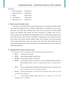 farmakologi : anestesi lokal dan umum