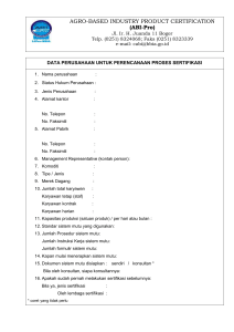 data perusahaan untuk perencanaan proses sertifikasi