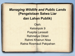 Managing Wildlife and Public Lands (Pengelolaan Satwa Liar dan