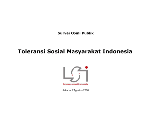 Toleransi Sosial Masyarakat Indonesia