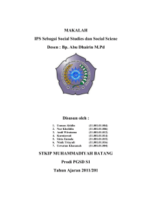 Makalah IPS Social Studies dan Social Science