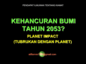 kehancuran bumi tahun 2053? planet impact