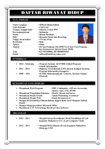 DAFTAR RIWAYAT HIDUP DATA PRIBADI Nama Lengkap : Miftach